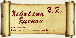Nikolina Ručnov vizit kartica